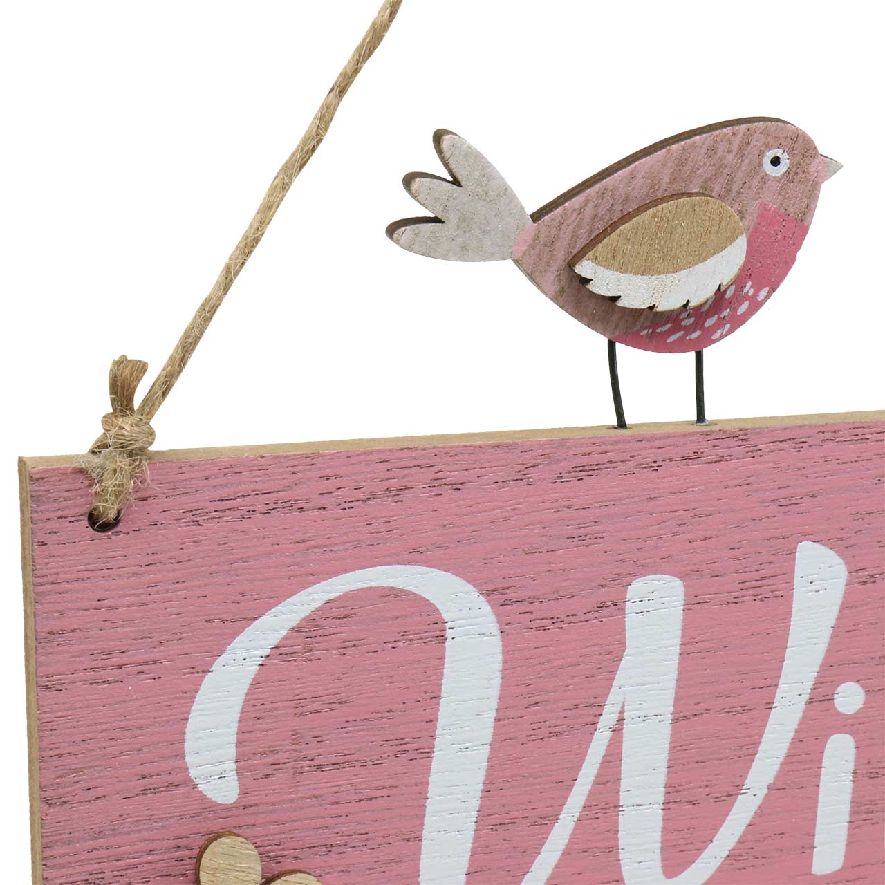 Hello Gorgeous Holzschild Set - 3-teilige Wanddekoration In Rosa