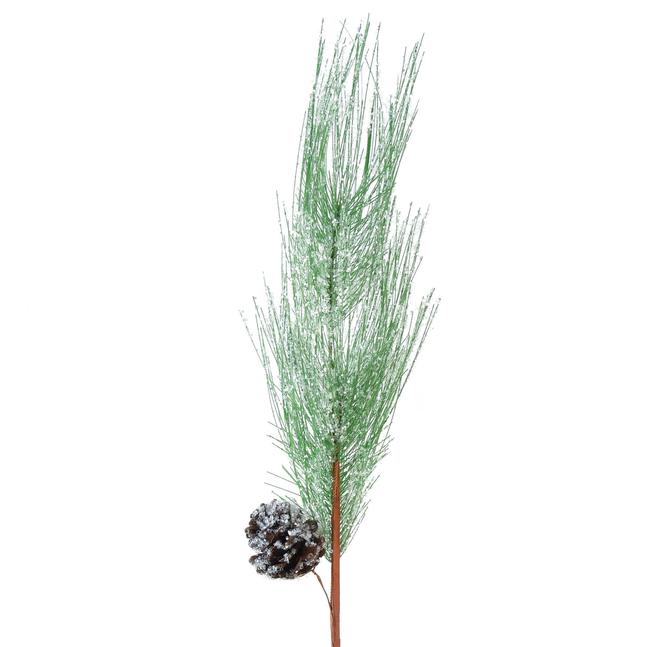 Künstliche Zweige TEDi Weihnachtlicher Zapfenzweig 32 Cm Beschneit & Glitzernd