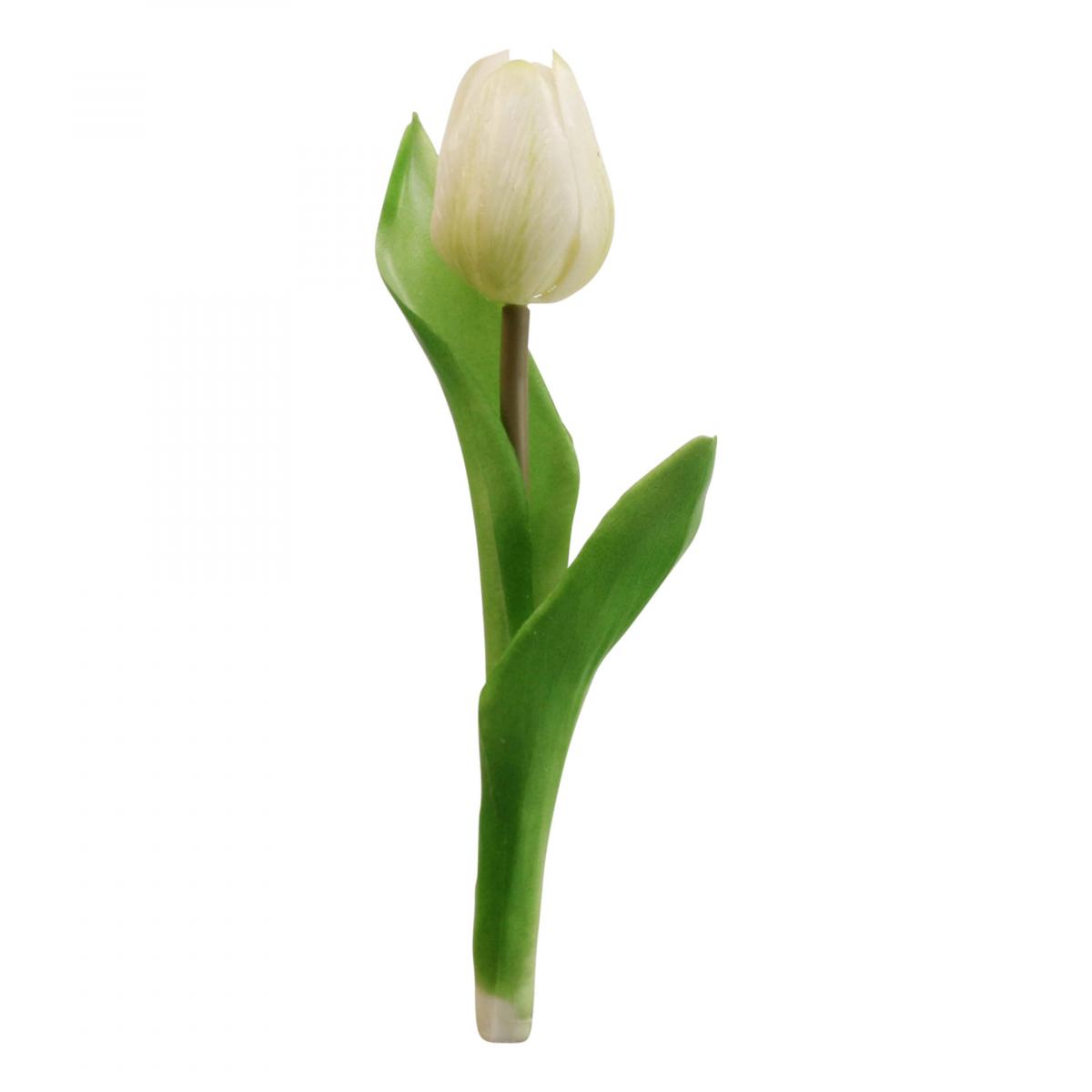 Floristik24.de Kunstblume Frühlingsblume Weiß H21cm-07720 Touch Real Tulpe