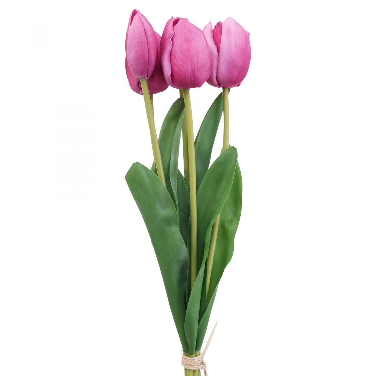 Floristik24.de Kunstblumen Tulpe Pink, Frühlingsblume L48cm 5er-Bund-07724