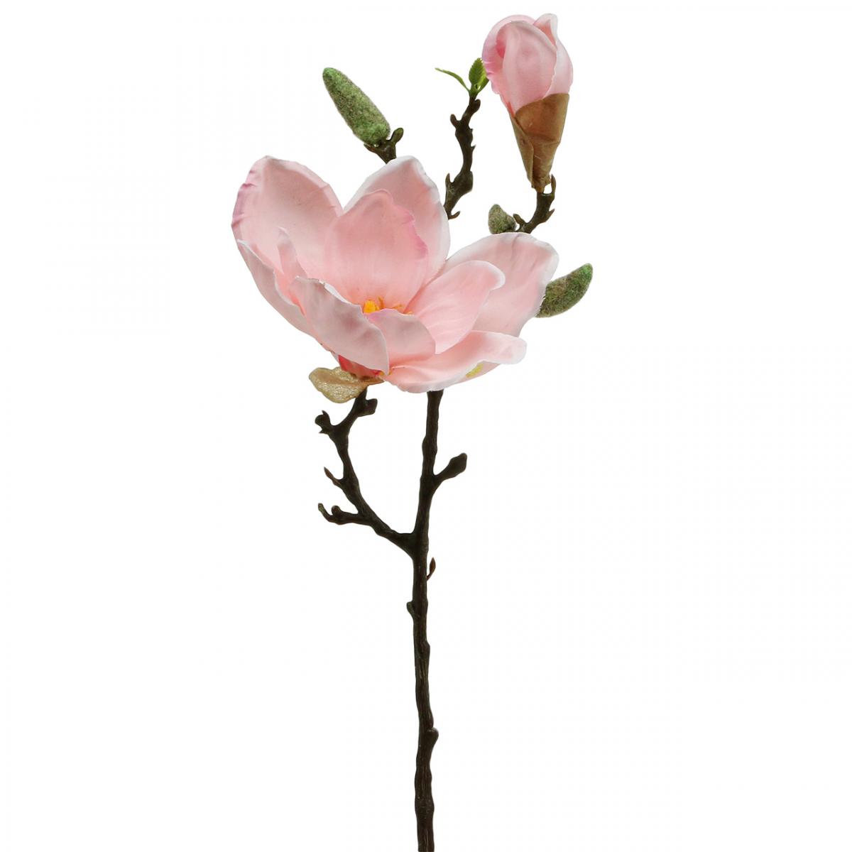 Floristik24.de Magnolie Rosa Kunstblume Deko Künstlicher Blütenzweig  H40cm-02265