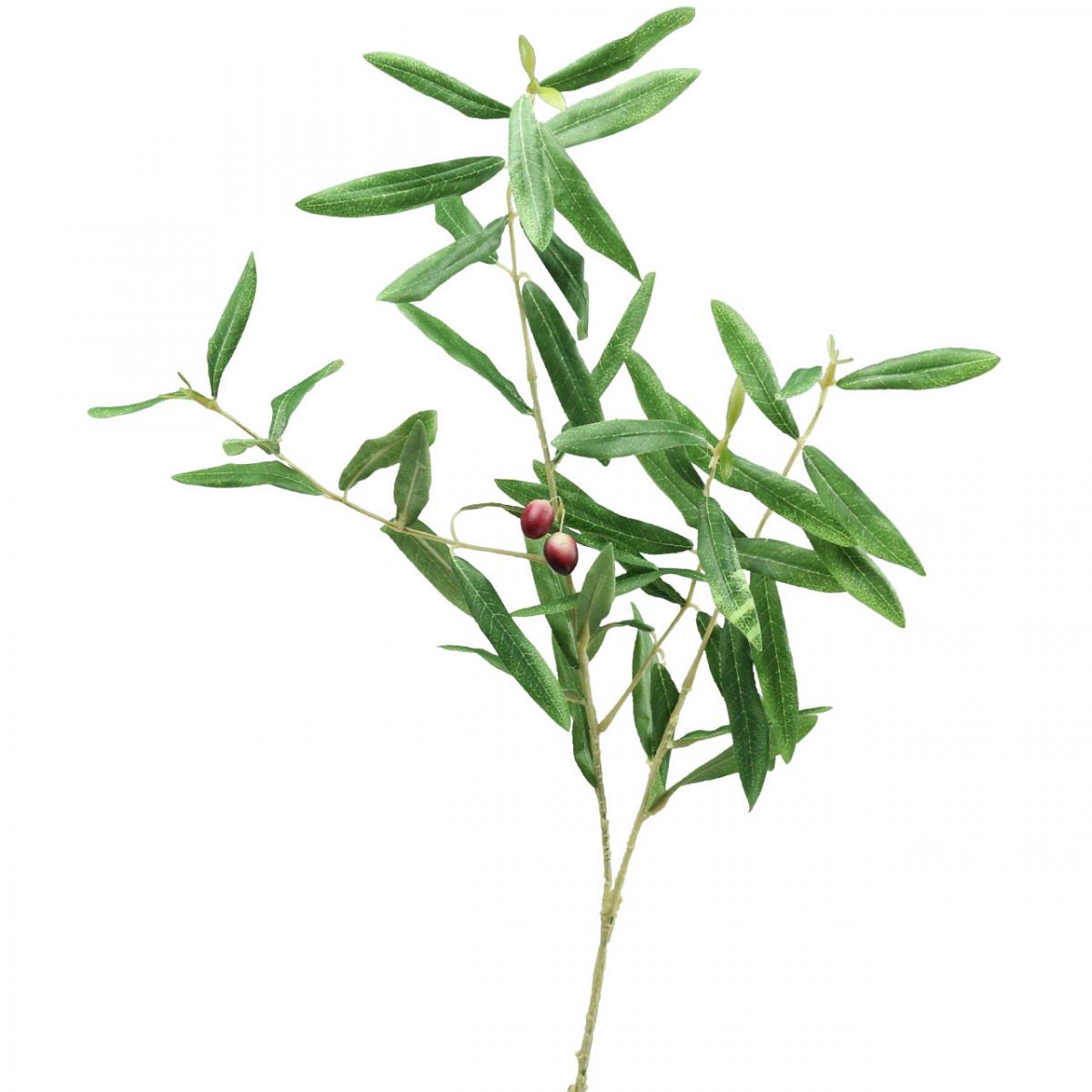 12 Stück Olivenzweig 60cm DA 100 Blätter und 3 Oliven künstlicher Zweig Oliven 