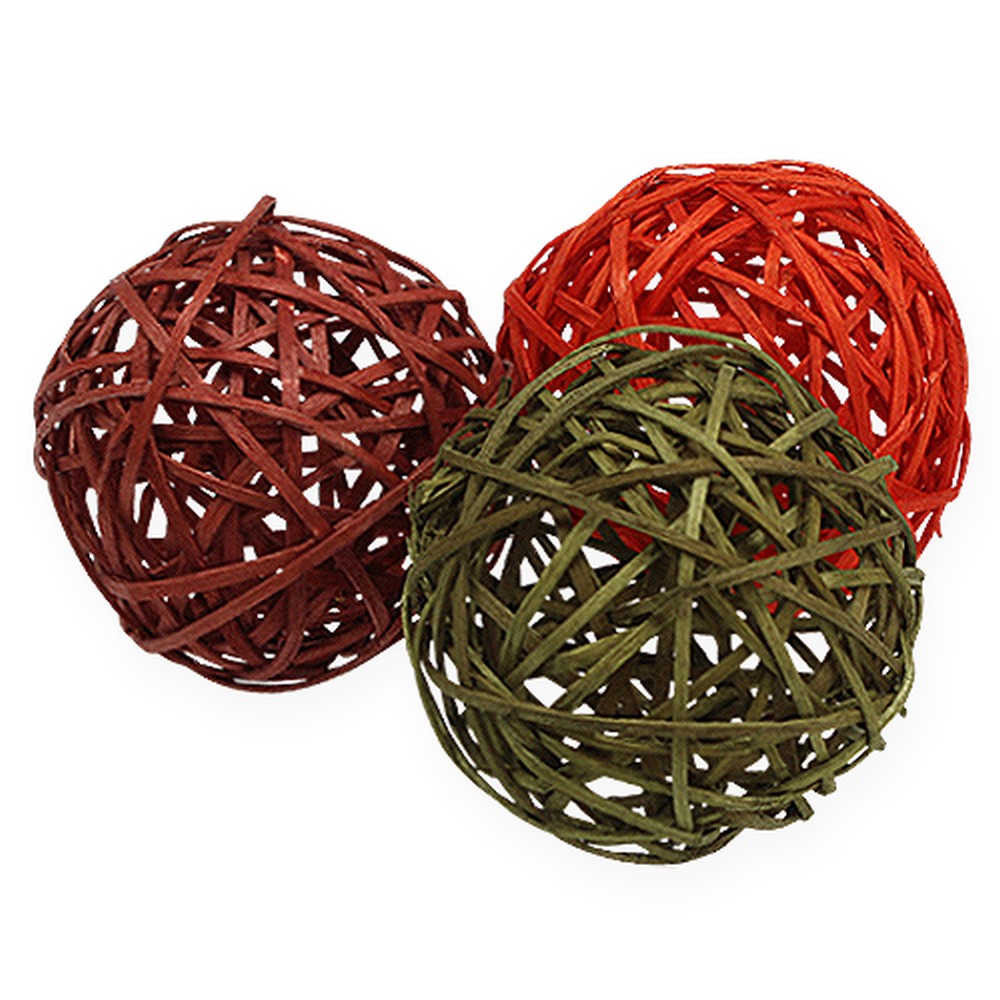 Rattanbälle Rosa sortiert Ø4cm 24St preiswert online kaufen