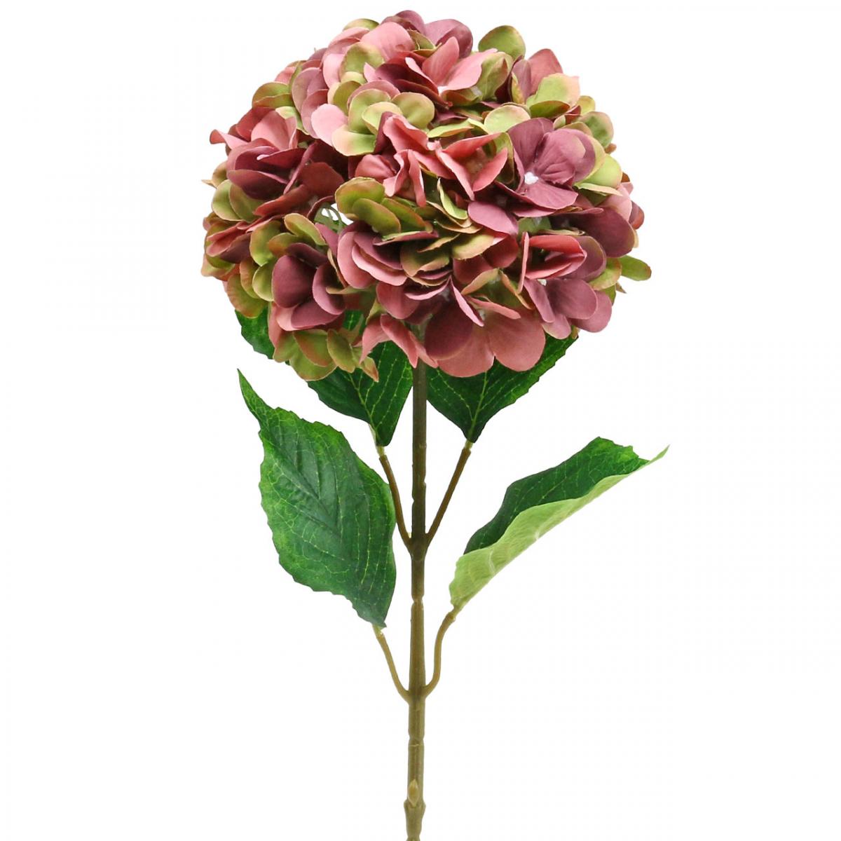 Floristik24.de Hortensie künstlich Rosa, Bordeaux Kunstblume groß 80cm-69802