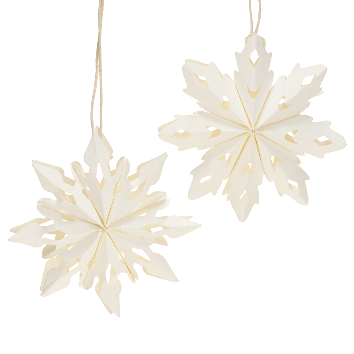Floristik24 Schneeflocken Papier Deko zum Hängen Weiß 10cm 4 St