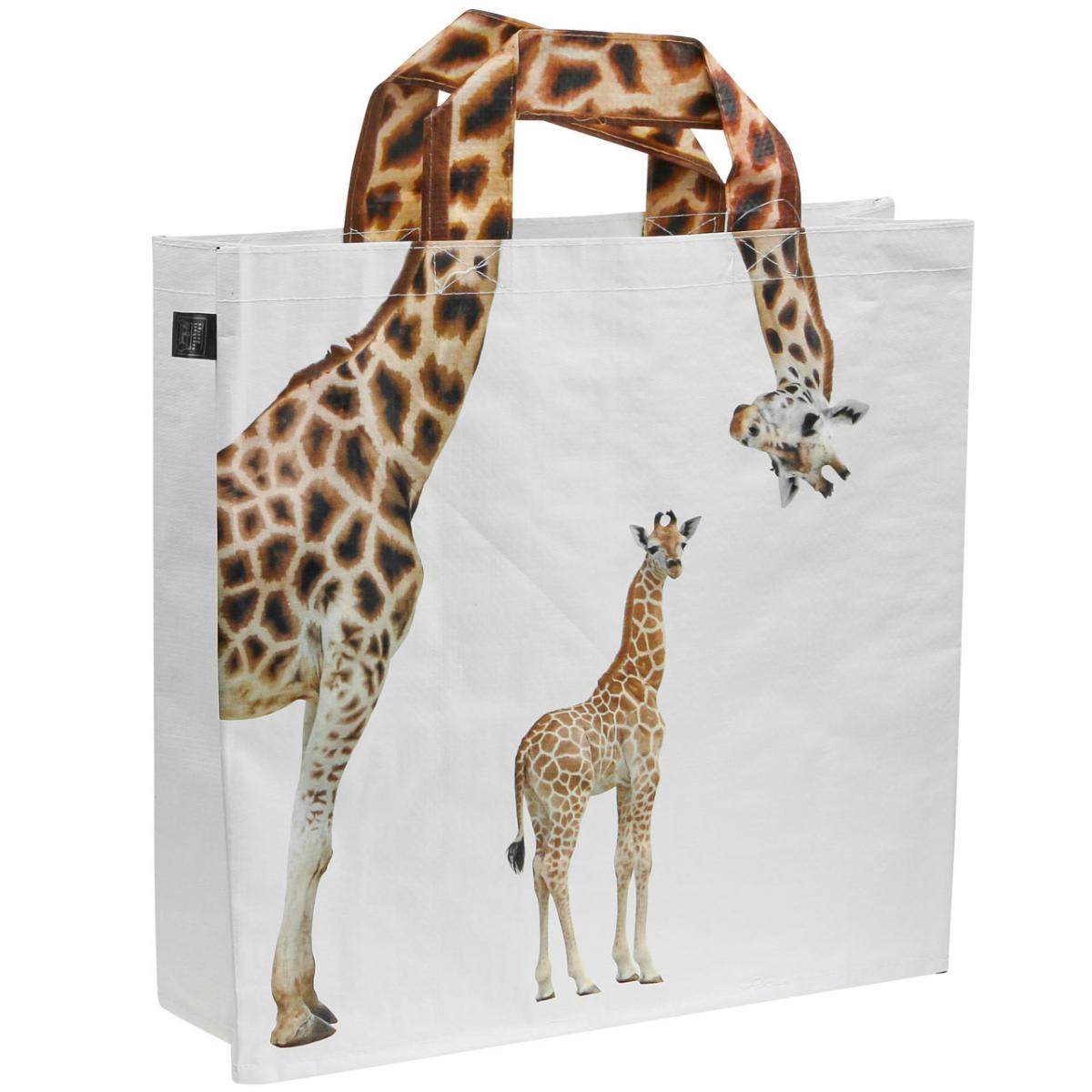 Ma2ca® Turnbeutel 'Giraffe Schaukelt' – 100% Baumwolle, Ca. 12 Liter, 36x45 Cm, Mit Coolem Afrika-Print
