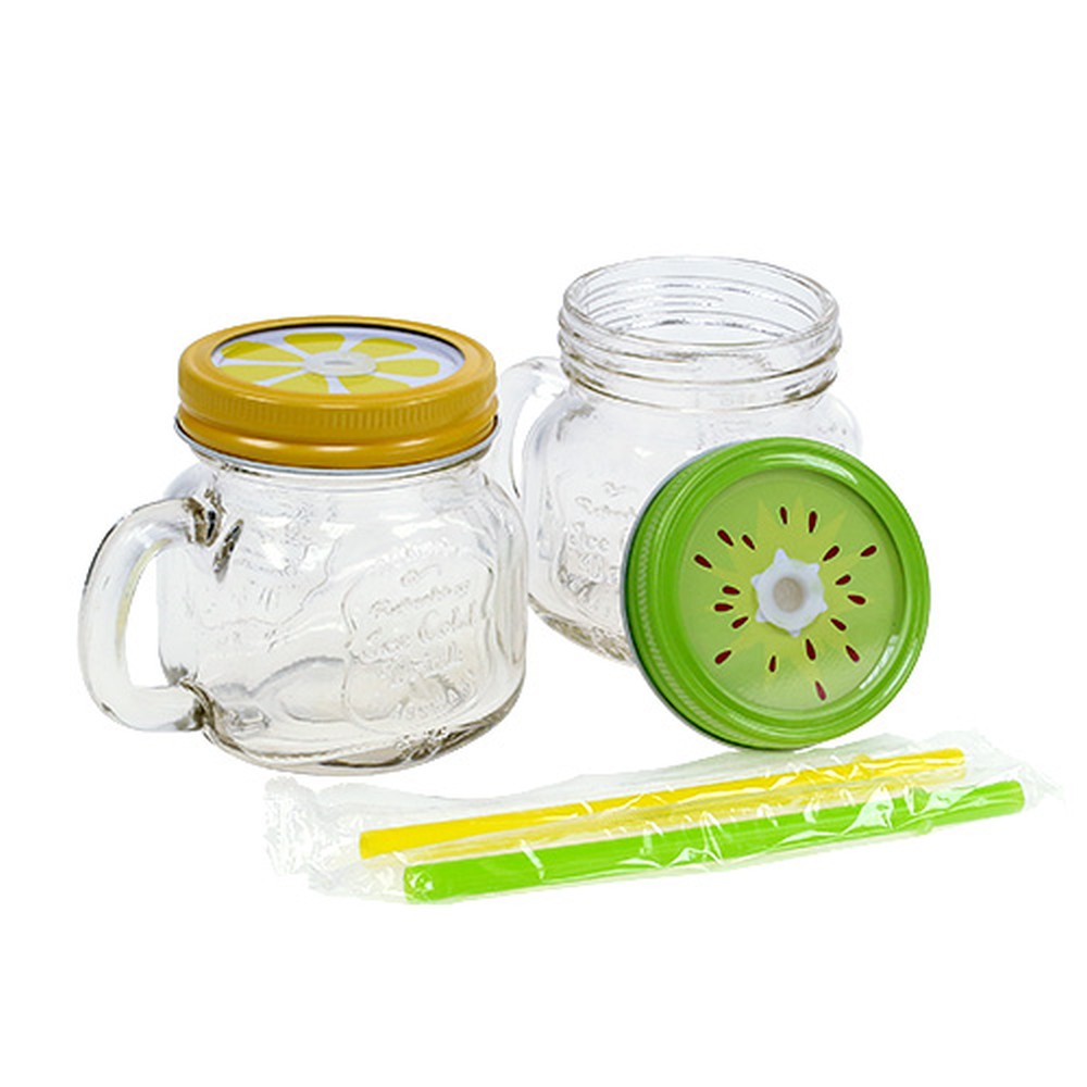 Trinkglas mit Deckel Ø7cm H9cm 2St preiswert online kaufen