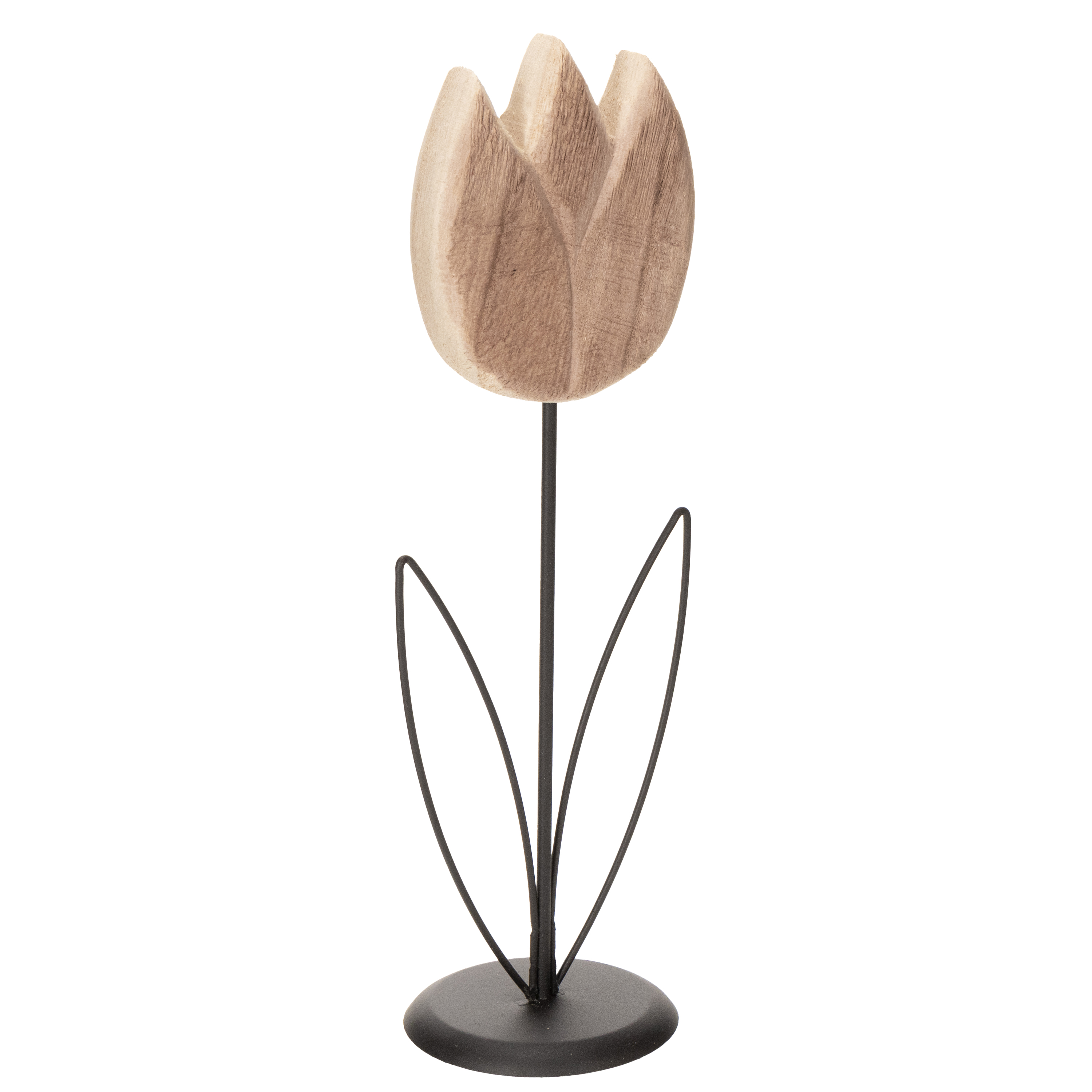 Floristik24 Tulpen Dekoobjekt aus Holz und Metall für Wohnzimmerdeko 33,5 cm
