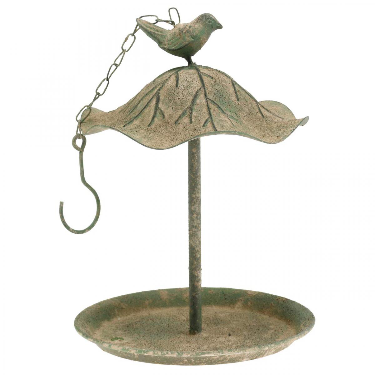 Vogeltränke Vintage Garten – 74 Cm Hohes Eisen-Vogelbad Im Shabby Chic Look