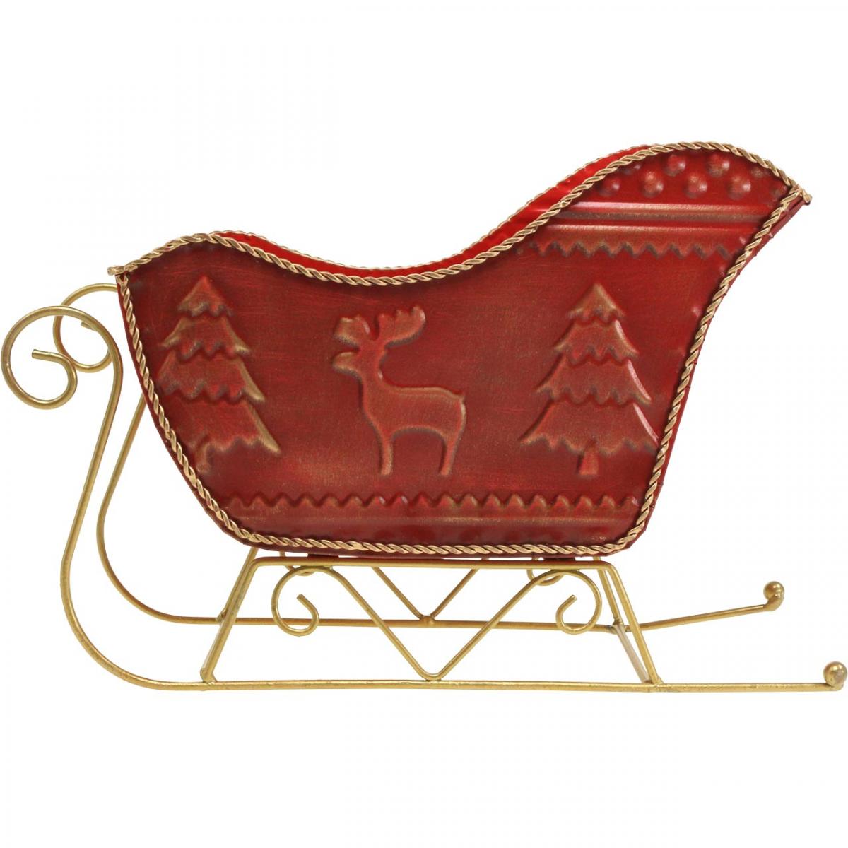 Weihnachtsschlitten-Deko Aus Metall – Filigran & Festlich In Weiß/Gold, Perfekt Für Tisch & Fensterbank