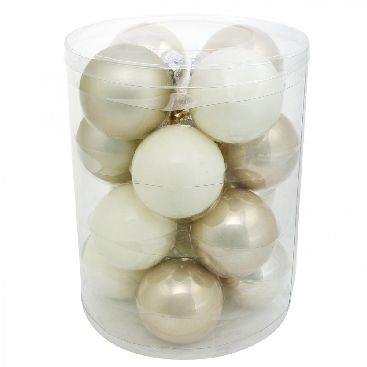 Floristik24.de Christbaumkugeln, Baumschmuck, Glaskugeln Weiß/Perlmutt