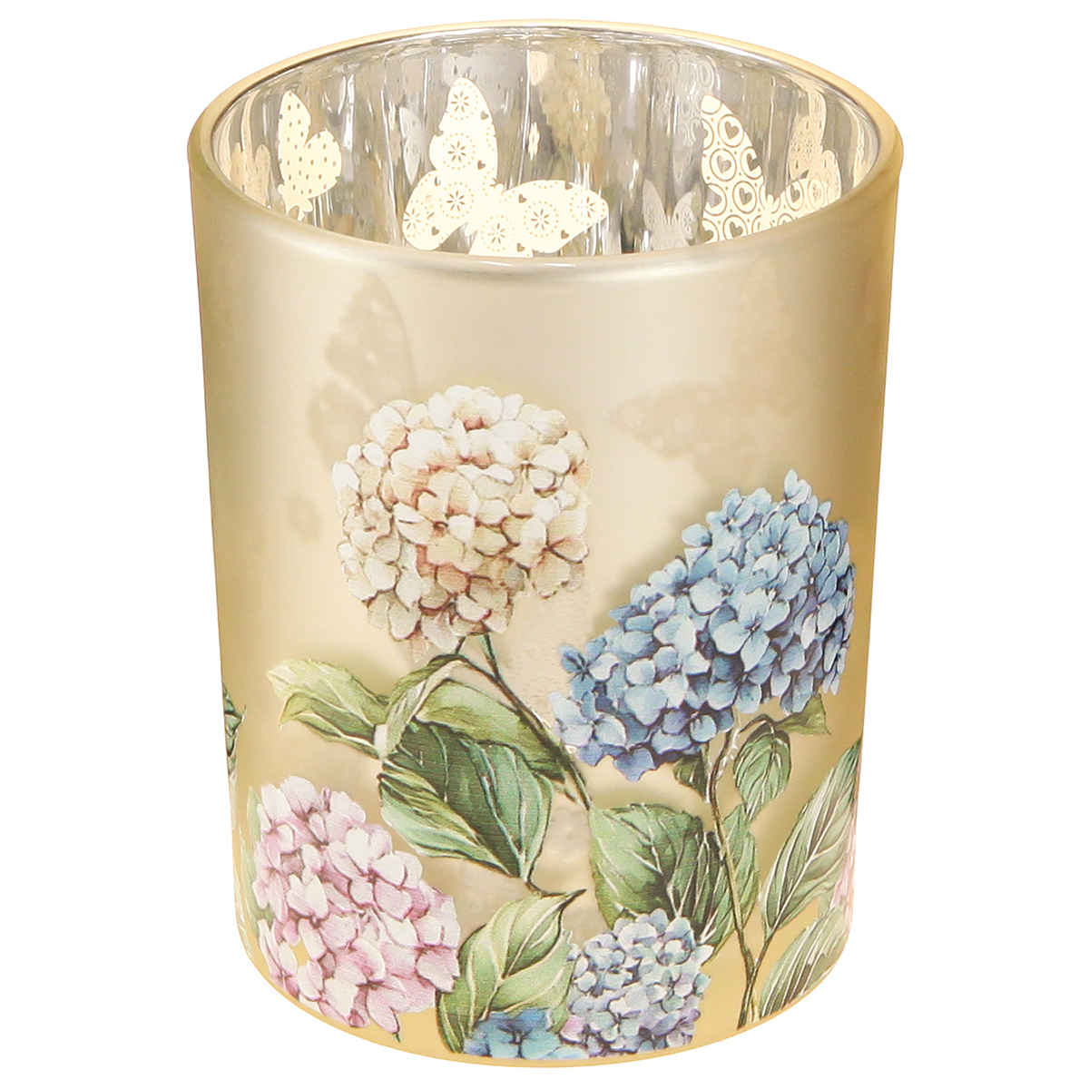 Floristik24 Elegantes Windlicht mit floralen Motiven für gemütliche Raumdekoration 12,5cm 2St.