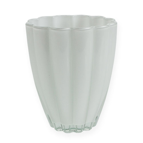 Vase Blumenvase 10 cm hoch quadratisch schlicht  Keramik grau maritim 