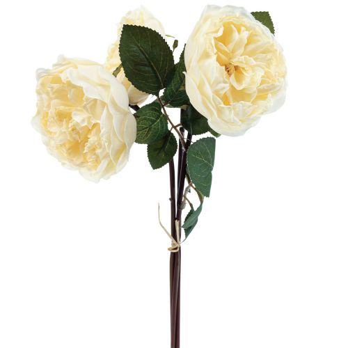 Künstliche Rosen wie echt Creme Kunstblumen 48cm 3St