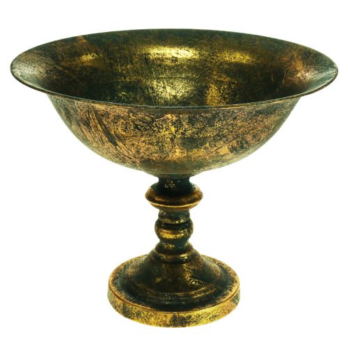 Antik Fuß Gold Dekoschale mit Ø36cm Schale Pokal Floristik24.de H29,5cm-06099