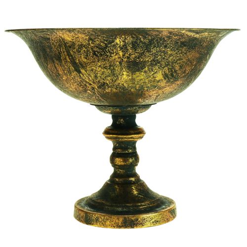 Floristik24 Dekoschale Antik Schale mit Fuß Gold Pokal Ø36cm H29,5cm