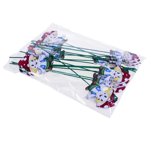 Floristik24 Blumenstecker Holz Pilz Deko Stecker Pilzkinder 5,5cm 18 St