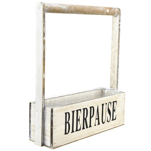 Artikel Pflanzkiste mit Henkel Vintage Kiste „Bierpause“ 30×9×10cm