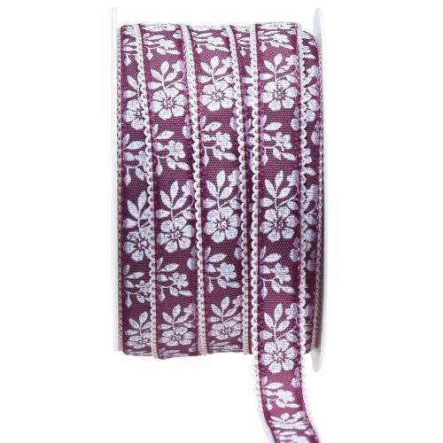 Floristik24 Geschenkband Blumen Dekoband Band Mauve 15mm 25m