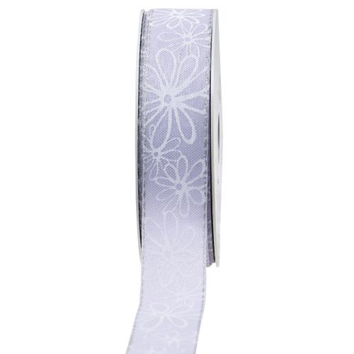 Geschenkband Lila Blumen Schleifenband Flieder 25mm 18m
