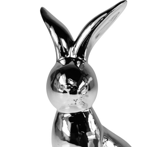 Artikel Deko Osterhase Keramik Deko Hase sitzend Silber 18cm 2 St