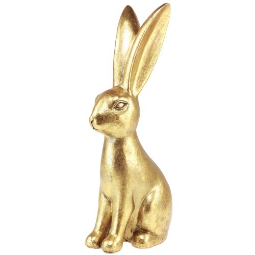 Floristik24 Deko Osterhase Gold Osterdeko Hase sitzend Antik H36cm