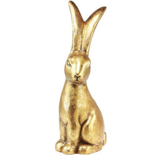 Floristik24 Deko Osterhase Gold Osterdeko Hase sitzend Antik H50cm