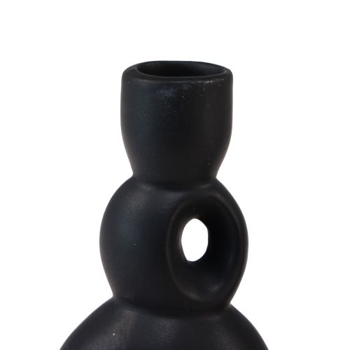 Artikel Kerzenhalter Keramik Kerzenständer Schwarz H13cm 2St