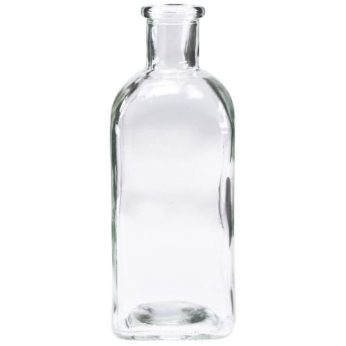 Artikel Deko Flaschen Eckig Mini Vasen Glas Klar 7x7x18cm 6St