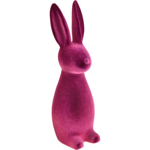 Hase Beflockt Osterhasen Deko – 2. Wahl – Violett 15×15,5×47cm