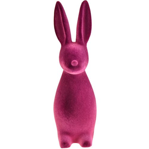Floristik24 Hase Beflockt Osterhasen Deko – 2. Wahl – Violett 15×15,5×47cm
