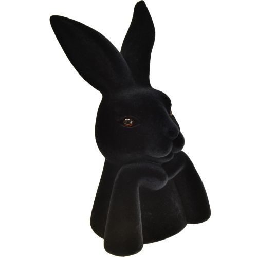 Artikel Hasenbüste denkend Schwarz Beflockt – 2. Wahl – Ostern 16,5×13×27cm