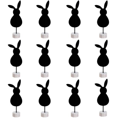 Artikel Aufsteller Tischdeko Osterhasen Filz Schwarz 19cm 12St