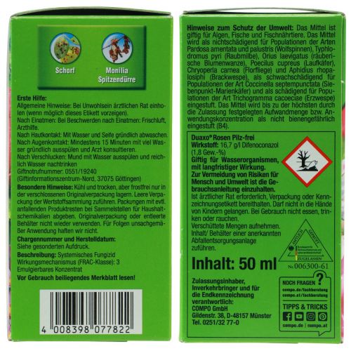 Artikel Compo Duaxo Rosen Pilz-frei Fungizid 50ml