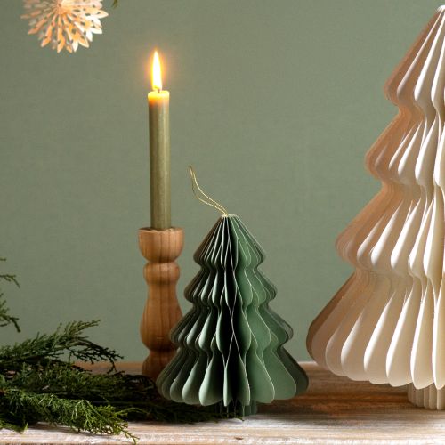 Artikel Papier Weihnachtsbaum Mint Silber Glitter Deko H20cm Set 5