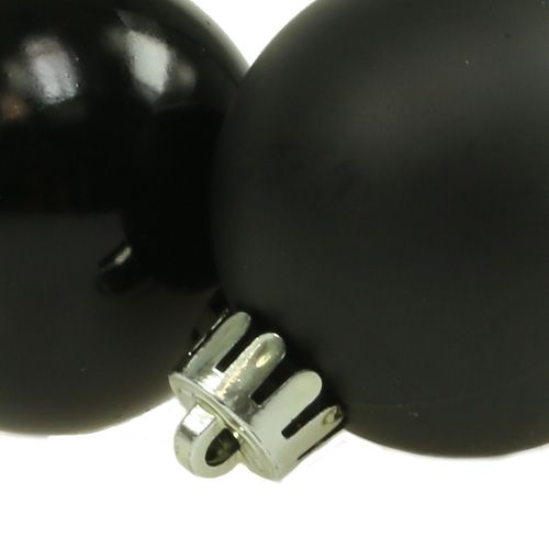 Floristik24 Weihnachtskugel Plastik  Ø4cm Schwarz 16 St