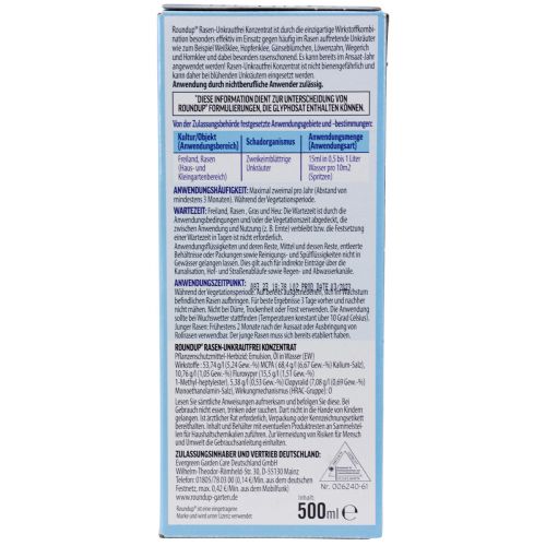 Artikel Roundup Rasen-Unkrautfrei Konzentrat 500ml Ohne Glyphosat