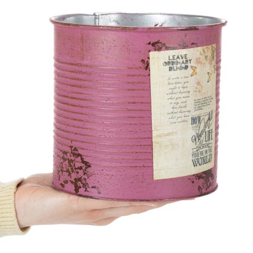 Deko-Dose Lila Metall Blechbüchse zum Bepflanzen Ø15,5cm H15cm | Floristik24.de