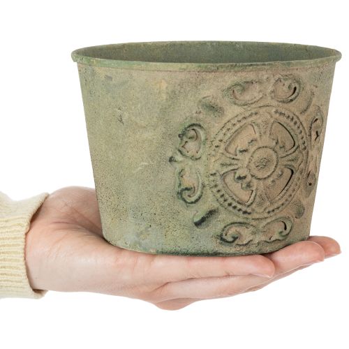 Artikel Blumentopf Metall Grün Vintage Ø22cm–13,5cm 3er-Set