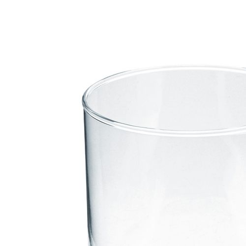 Floristik24 Glasvase mit Fuß Blumenvase Glas Deko Vintage H15cm Ø11cm