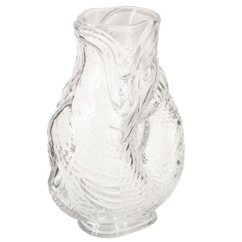 Vase aus Glas in dekorativer Fischform für harmonische Raumgestaltung 24,5cm