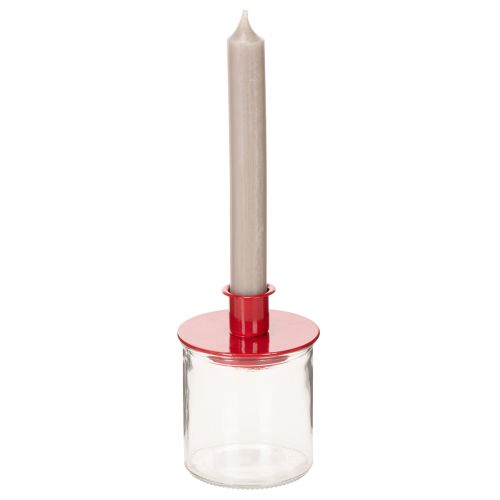 Glaswindlicht rund klares Glas Teelichthalter 8cm 3St | Floristik24.de