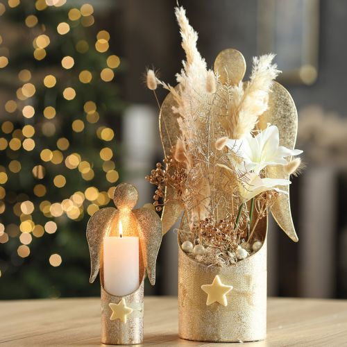 Engelfigur-Kerzenhalter Gold für Tischdekoration 50cm | Floristik24.de