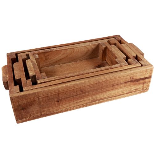 Floristik24 Kiste zum Bepflanzen Holz Pflanzkasten 48,5/40,5/32,5cm Set 3St