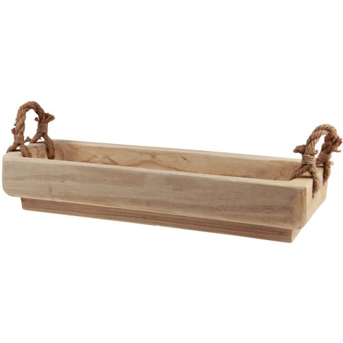 Floristik24 Pflanzkasten Holz Schale Eckig Paulownia Natur 57,5×18cm×18m