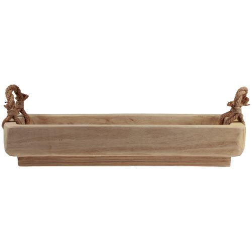 Floristik24 Pflanzkasten Holz Schale Eckig Paulownia Natur 57,5×18cm×18m