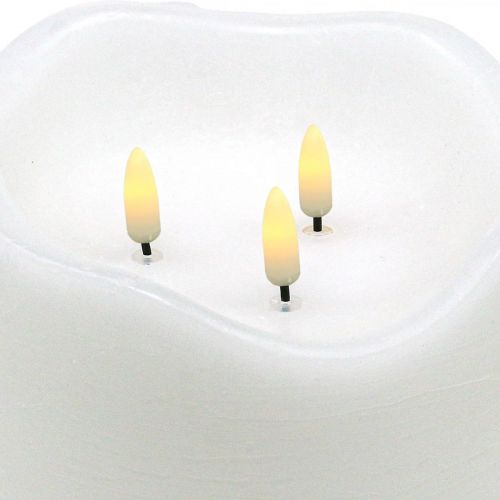 Artikel LED Kerze groß Wachs Weiß Für Batterie Timer Ø14,5cm H15cm