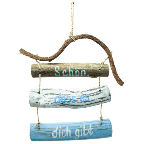 Floristik24 Treibholz Deko mit Schriftzug, Wandschmuck, maritime Hängedeko 43×41cm