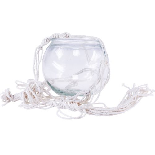 Artikel Makramee Blumenampel Glas Deko Vase Rund Ø13,5cm