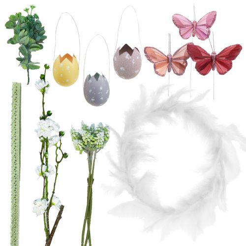 Floristik24 DIY Box Federkranz Osterdeko Türkranz Ostern Ø25cm